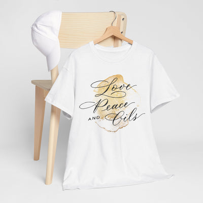 Unisex T-Shirt "Love, Peace & Oils"