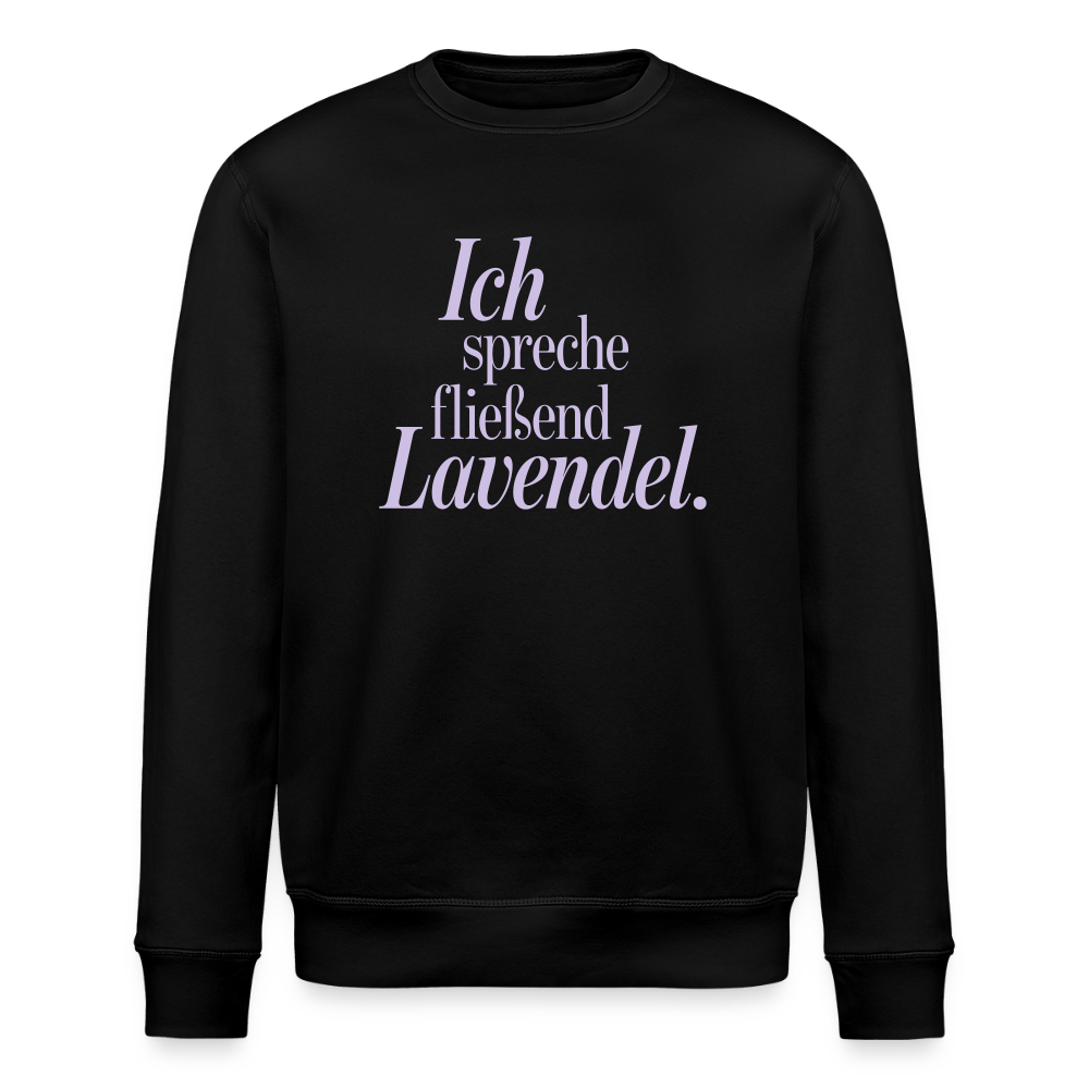 Sweatshirt "Ich spreche fließend Lavendel." schwarz - Schwarz