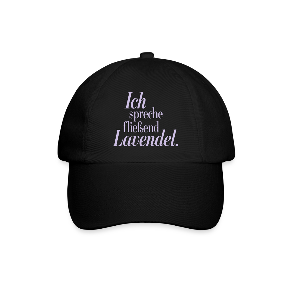 Basecap "Ich spreche fließend Lavendel." schwarz - Schwarz/Schwarz