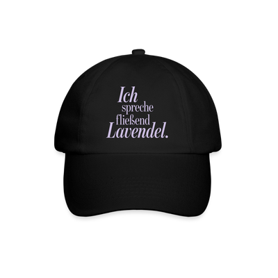 Basecap "Ich spreche fließend Lavendel." schwarz - Schwarz/Schwarz
