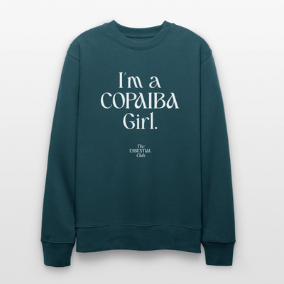 Unisex Bio-Sweatshirt "I'm a Copaiba Girl." - Dunkles Petrol