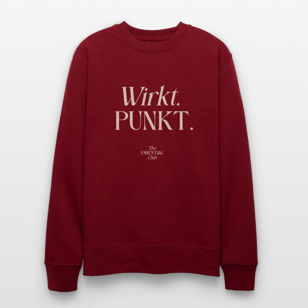 Unisex Bio-Sweatshirt "Wirkt. PUNKT." - Burgunderrot