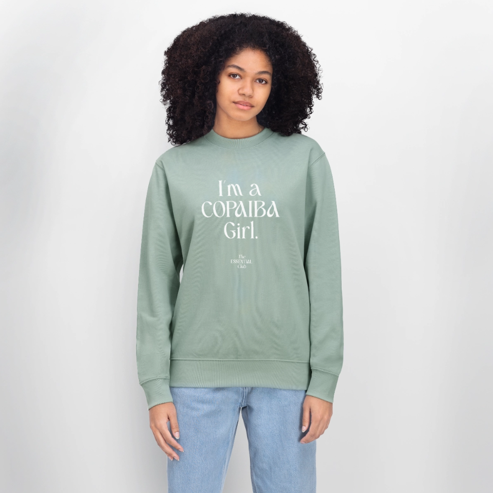 Unisex Bio-Sweatshirt "I'm a Copaiba Girl." - Helles Graugrün