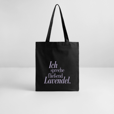 Bio-Stoffbeutel "Ich spreche fließend Lavendel." schwarz - Schwarz