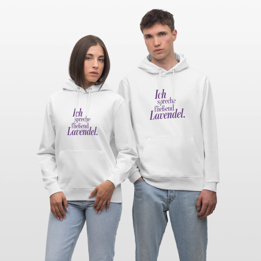 Hoodie "Ich spreche fließend Lavendel." weiß - Weiß