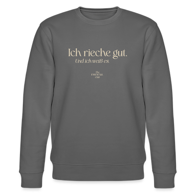 Unisex Bio-Sweatshirt "Ich rieche gut." - Anthrazit