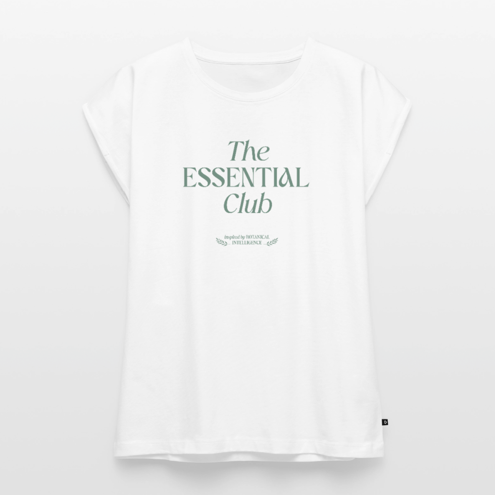 Frauen T-Shirt "The Essential Club" mit gerollten Ärmeln - Weiß