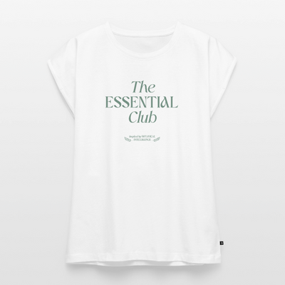 Frauen T-Shirt "The Essential Club" mit gerollten Ärmeln - Weiß