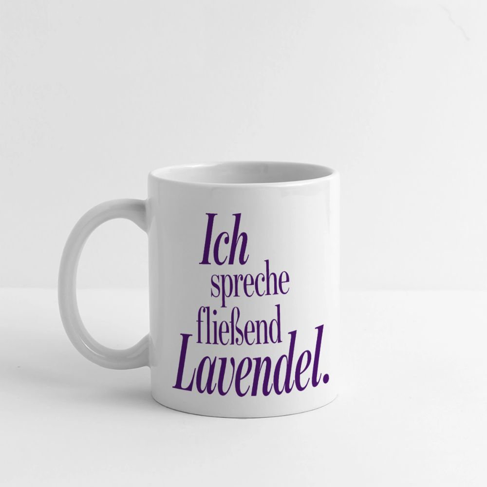 Kaffeebecher "Ich spreche fließend Lavendel." weiß - Weiß