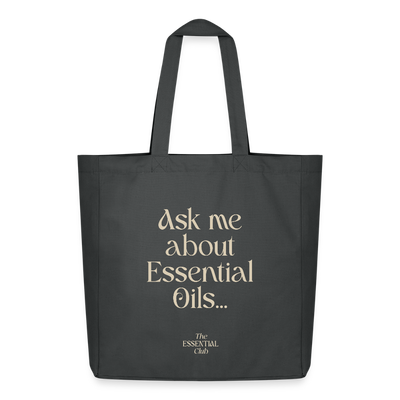Recycelter Stoffbeutel "Ask me about Essential Oils" - Anthrazit