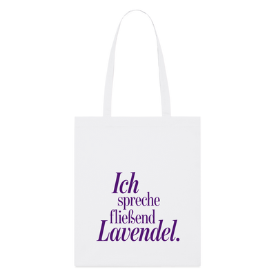 Bio-Stoffbeutel "Ich spreche fließend Lavendel." weiß - Weiß