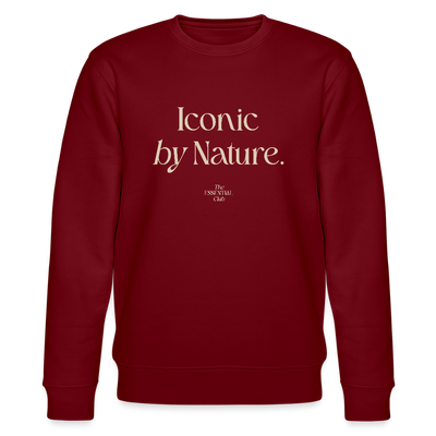 Unisex Bio-Sweatshirt "Iconic by Nature" - Burgunderrot