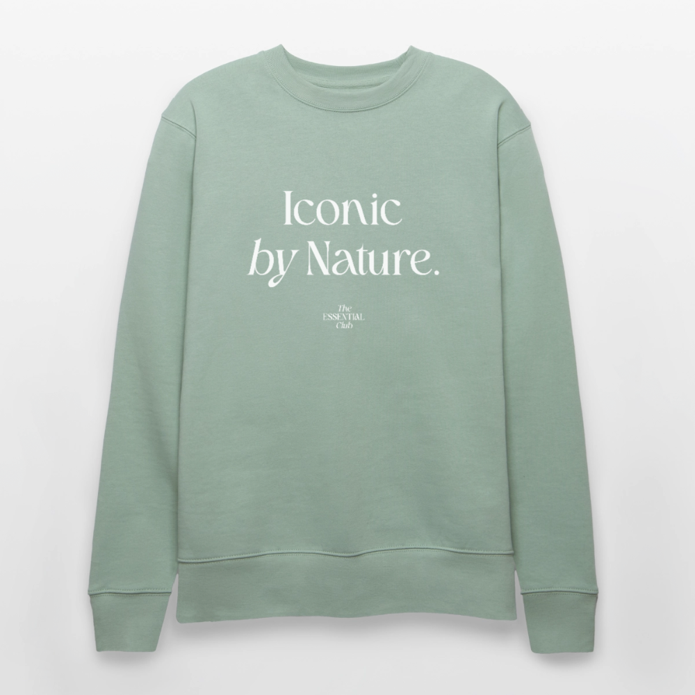 Unisex Bio-Sweatshirt "Iconic by Nature" - Helles Graugrün