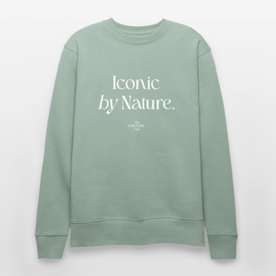 Unisex Bio-Sweatshirt "Iconic by Nature" - Helles Graugrün