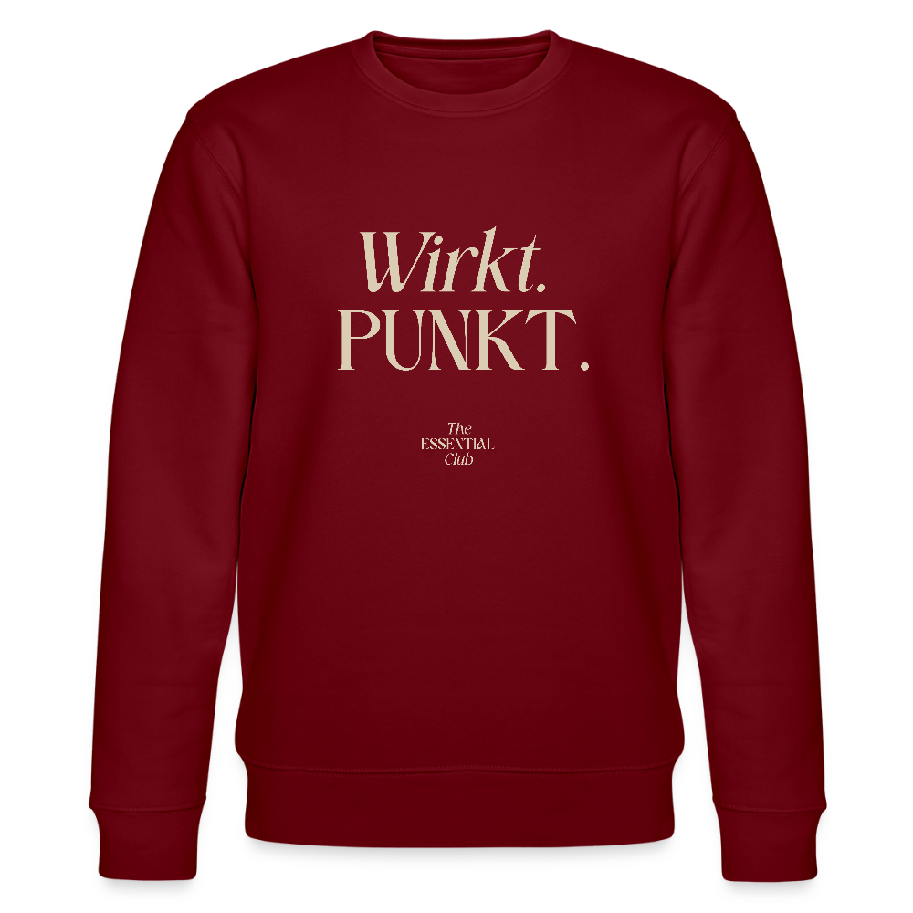 Unisex Bio-Sweatshirt "Wirkt. PUNKT." - Burgunderrot