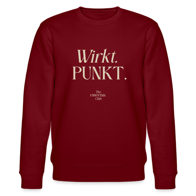 Unisex Bio-Sweatshirt "Wirkt. PUNKT." - Burgunderrot
