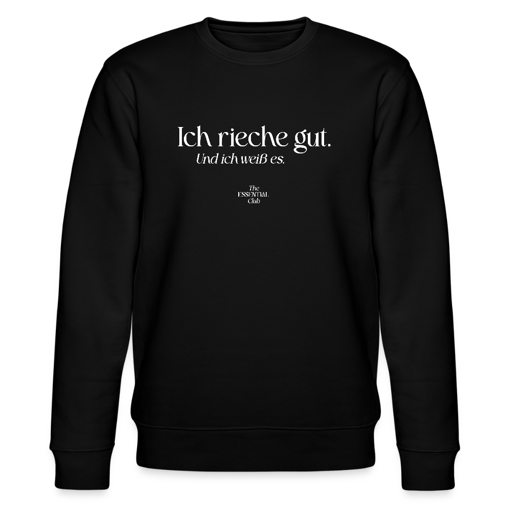 Unisex Bio-Sweatshirt "Ich rieche gut." - Schwarz