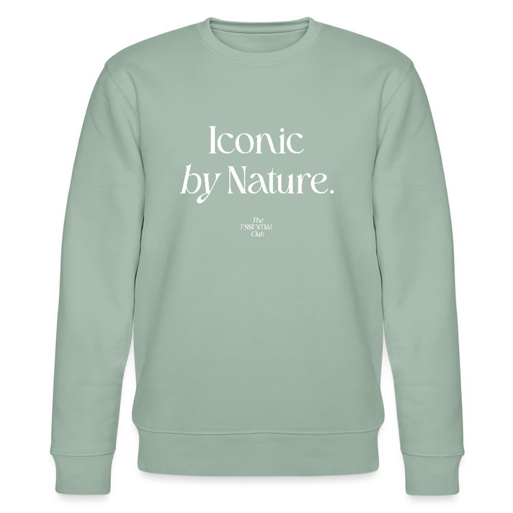 Unisex Bio-Sweatshirt "Iconic by Nature" - Helles Graugrün
