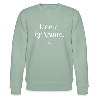 Unisex Bio-Sweatshirt "Iconic by Nature" - Helles Graugrün