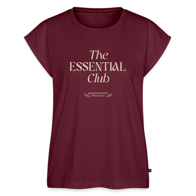 Frauen T-Shirt "The Essential Club" mit gerollten Ärmeln - Burgunderrot