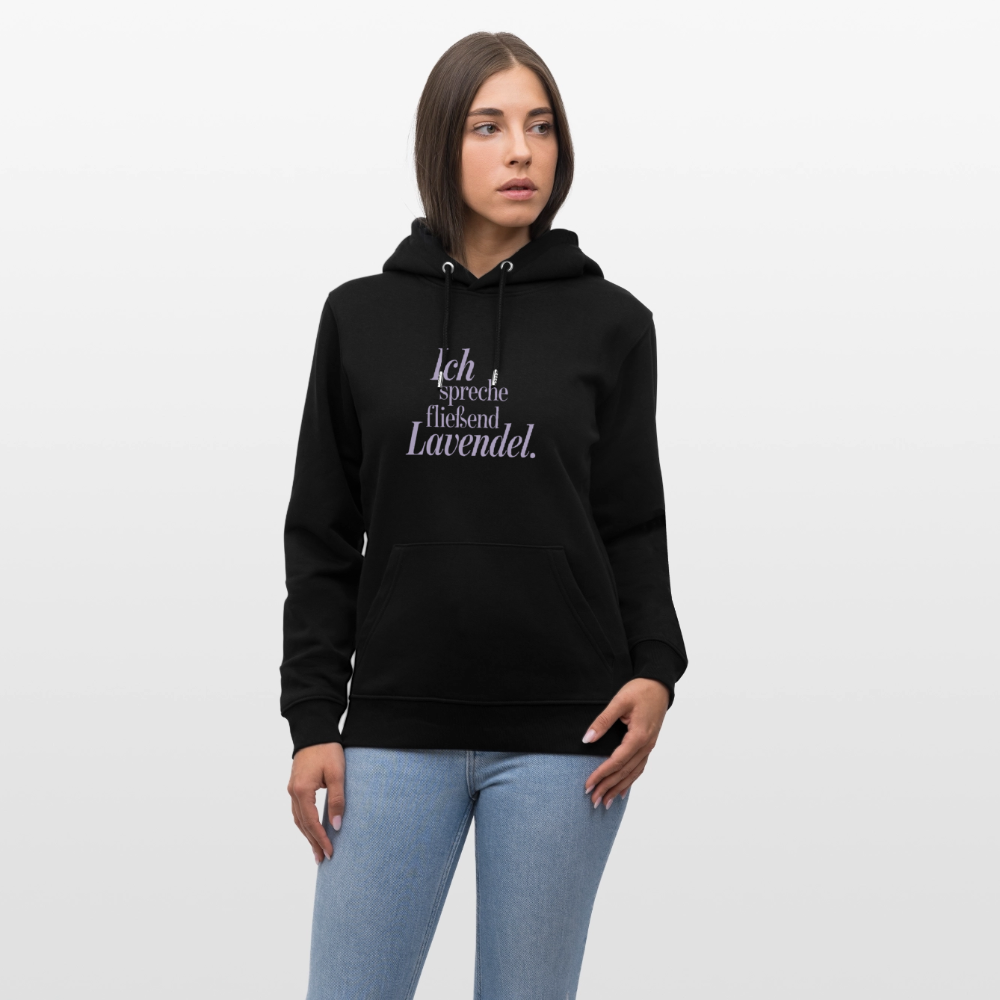 Hoodie "Ich spreche fließend Lavendel." schwarz - Schwarz