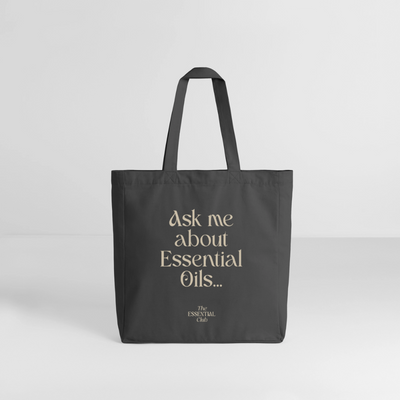 Recycelter Stoffbeutel "Ask me about Essential Oils" - Anthrazit