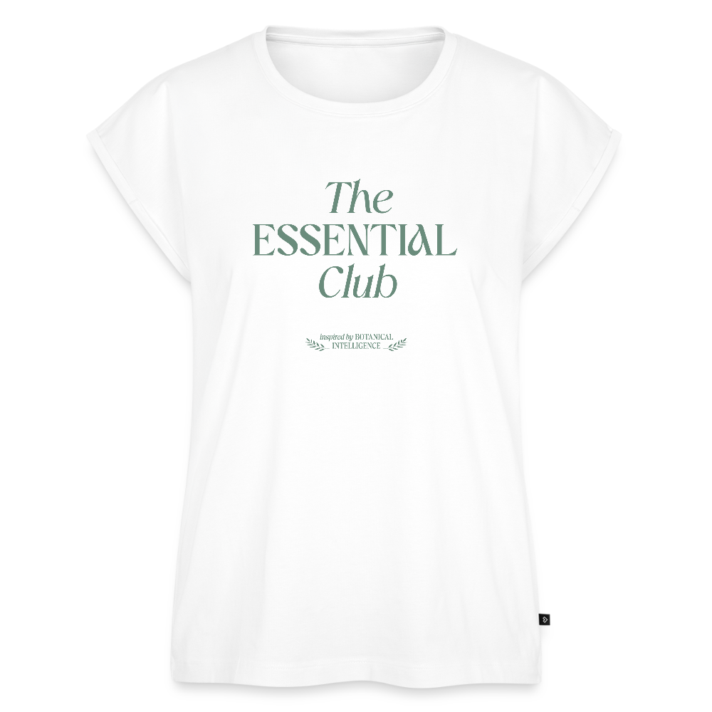 Frauen T-Shirt "The Essential Club" mit gerollten Ärmeln - Weiß