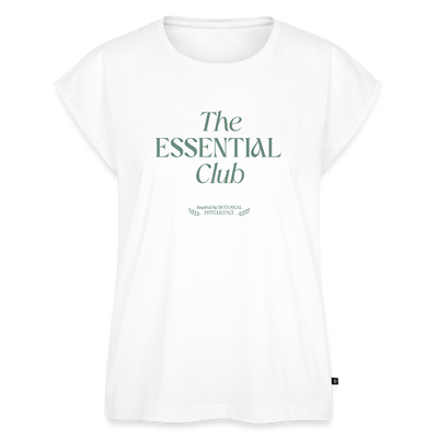 Frauen T-Shirt "The Essential Club" mit gerollten Ärmeln - Weiß