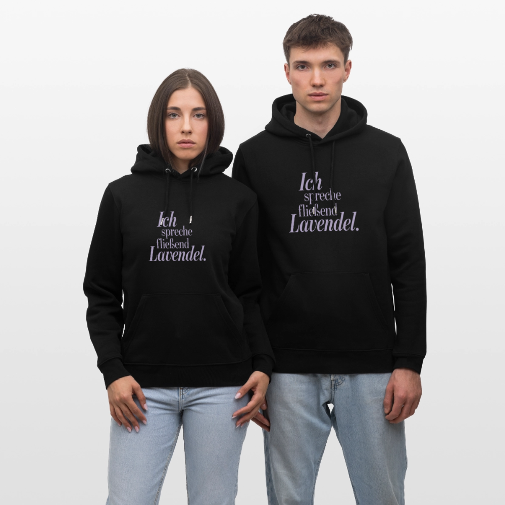 Hoodie "Ich spreche fließend Lavendel." schwarz - Schwarz