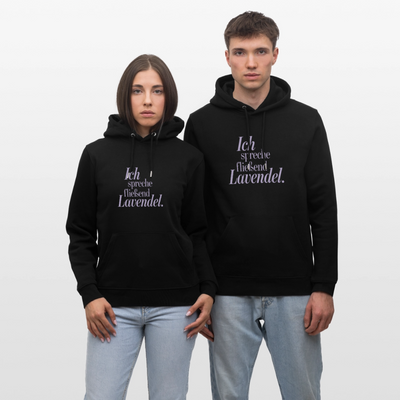 Hoodie "Ich spreche fließend Lavendel." schwarz - Schwarz