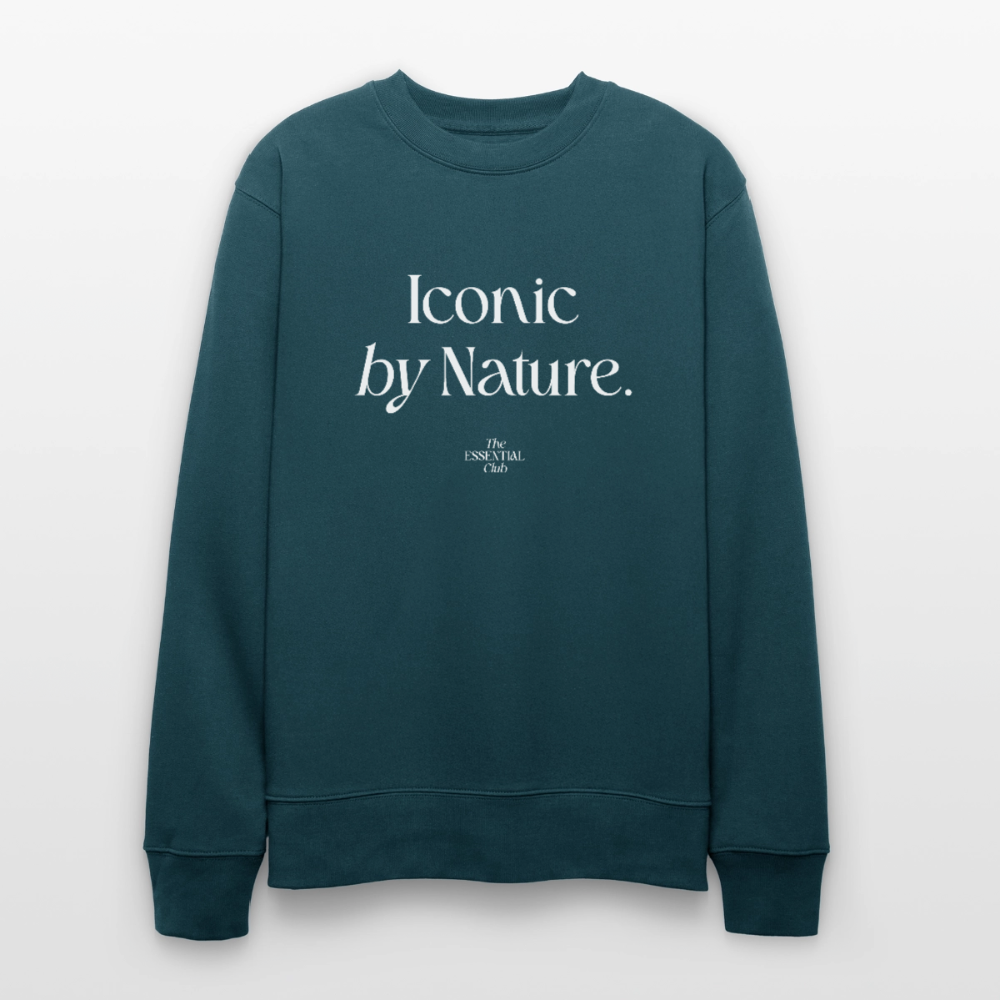 Unisex Bio-Sweatshirt "Iconic by Nature" - Dunkles Petrol