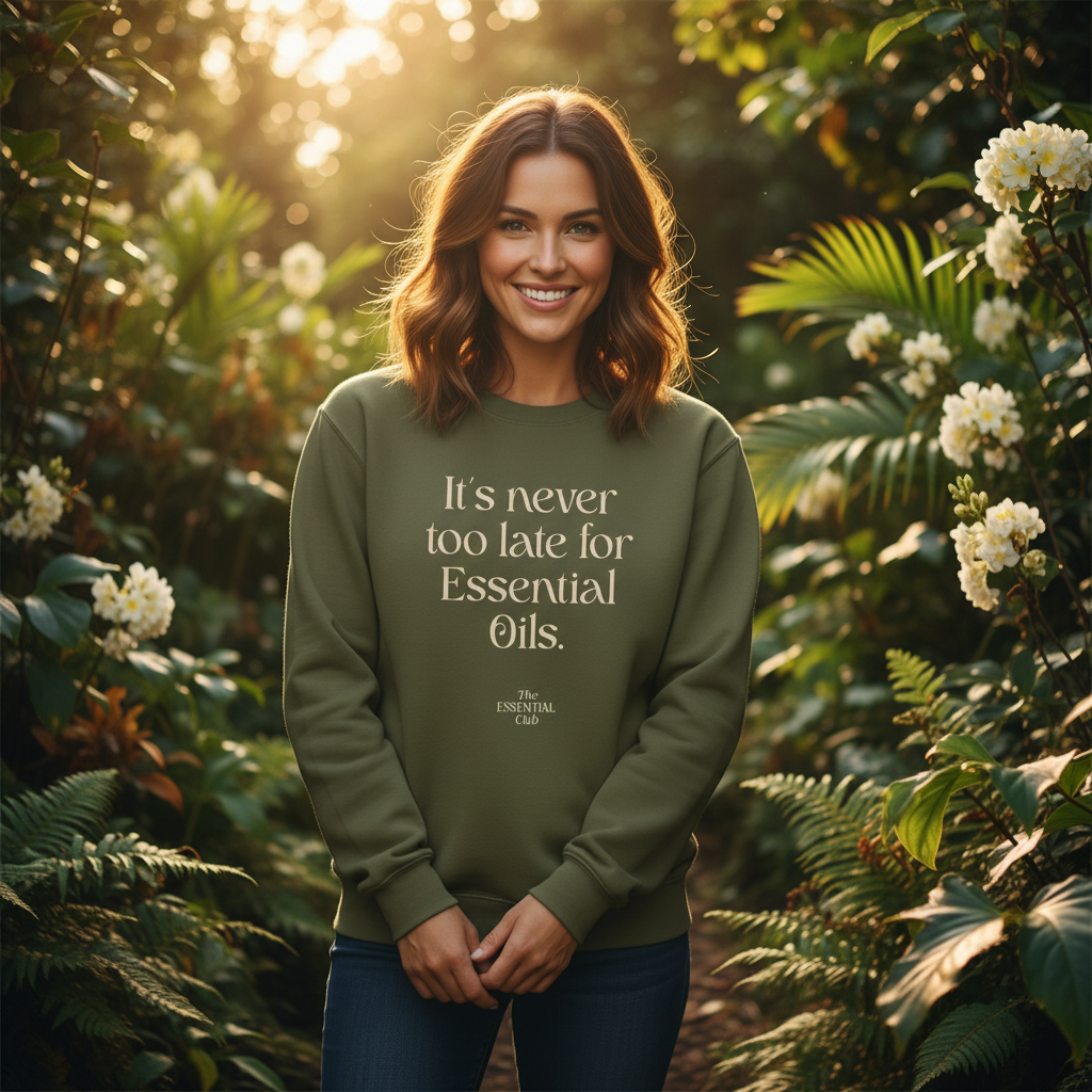 Unisex Bio-Sweatshirt "It's never too late for Essential Oils."