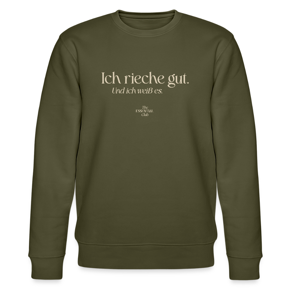 Unisex Bio-Sweatshirt "Ich rieche gut." - Khaki