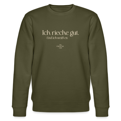 Unisex Bio-Sweatshirt "Ich rieche gut." - Khaki