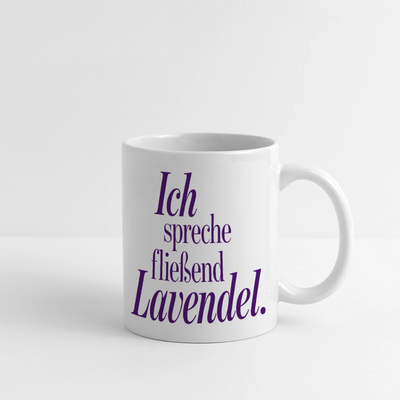 Kaffeebecher "Ich spreche fließend Lavendel." weiß - Weiß
