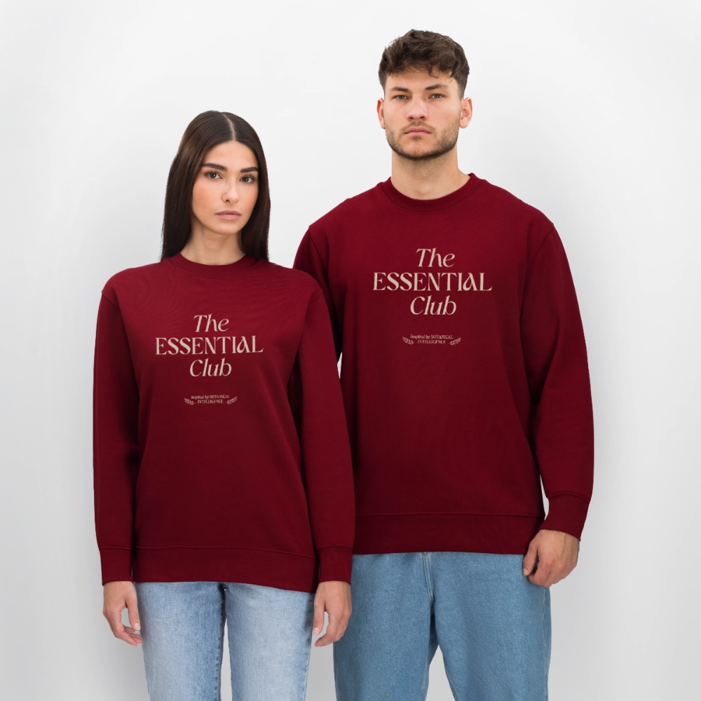 Unisex Bio-Sweatshirt "The Essential Club" - Burgunderrot