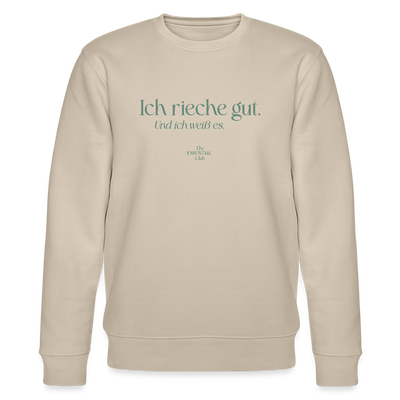 Unisex Bio-Sweatshirt "Ich rieche gut." - Beige
