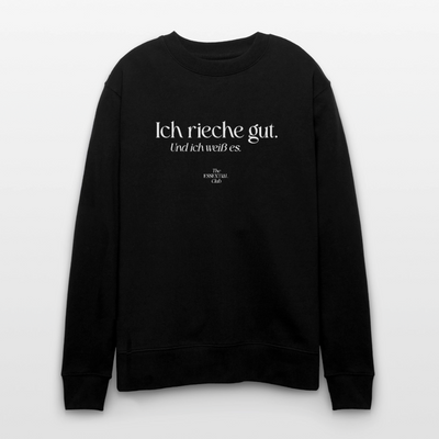 Unisex Bio-Sweatshirt "Ich rieche gut." - Schwarz