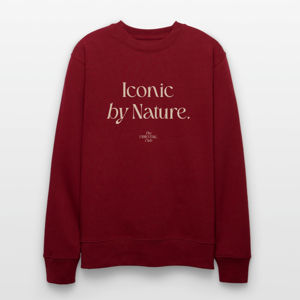 Unisex Bio-Sweatshirt "Iconic by Nature" - Burgunderrot