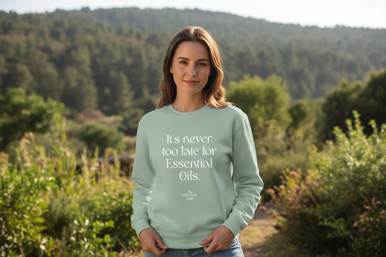 Unisex Bio-Sweatshirt "It's never too late for Essential Oils."