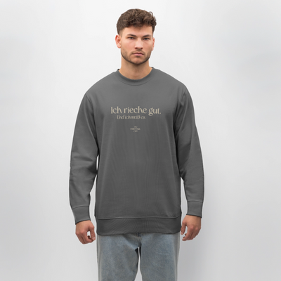 Unisex Bio-Sweatshirt "Ich rieche gut." - Anthrazit