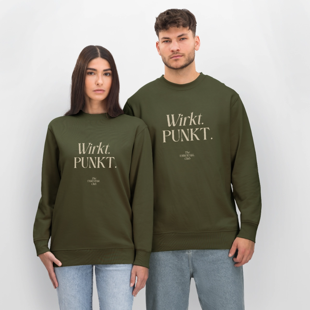 Unisex Bio-Sweatshirt "Wirkt. PUNKT." - Khaki