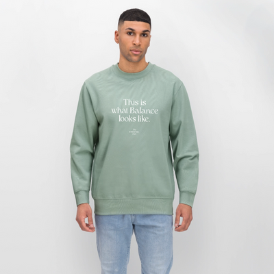 Unisex Bio-Sweatshirt "This is what Balance looks like." - Helles Graugrün