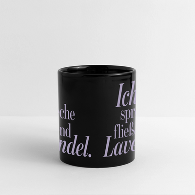 Kaffeebecher "Ich spreche fließend Lavendel." schwarz - Schwarz