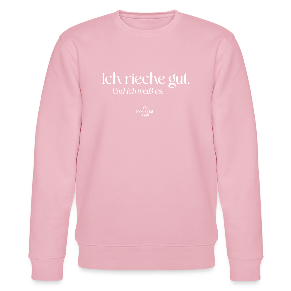 Unisex Bio-Sweatshirt "Ich rieche gut." - Hellrosa