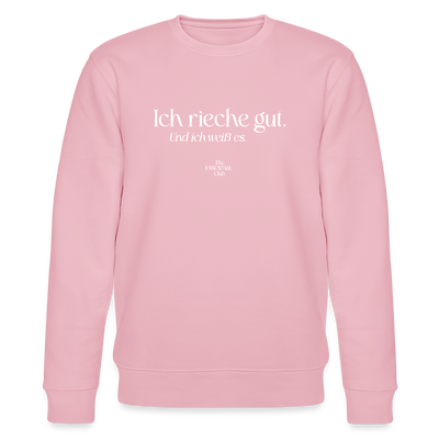 Unisex Bio-Sweatshirt "Ich rieche gut." - Hellrosa