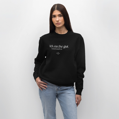 Unisex Bio-Sweatshirt "Ich rieche gut." - Schwarz