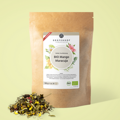 BIO Weißer Tee Mango Maracuja · 100 g lose
