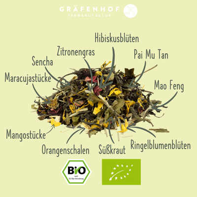 BIO Weißer Tee Mango Maracuja · 100 g lose
