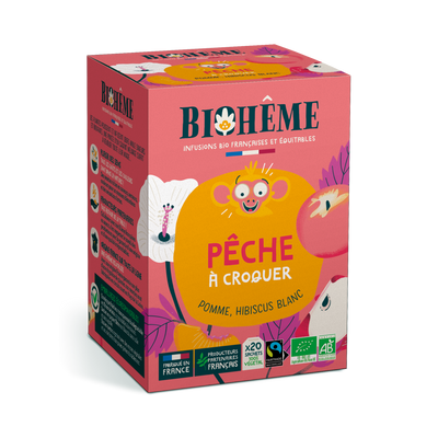 Bio-Pfirsich-Infusion „Zum Reinbeißen” · heiß & kalt · Pêche à Croquer